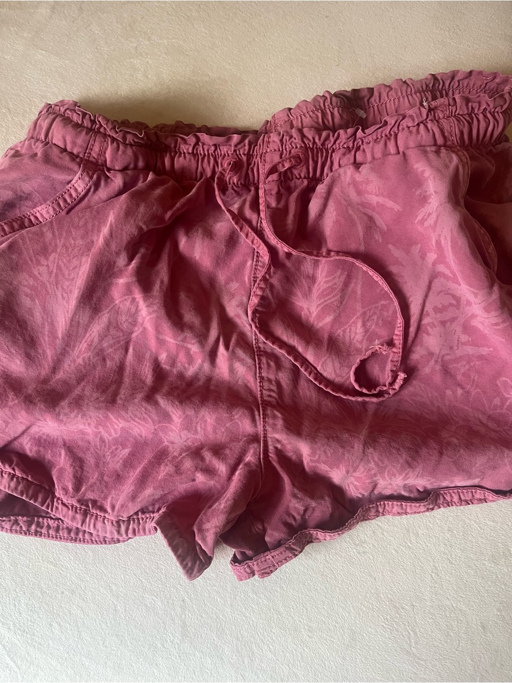 American Eagle Outfitters Rose Pink Drawstring High-Waist Shorts
